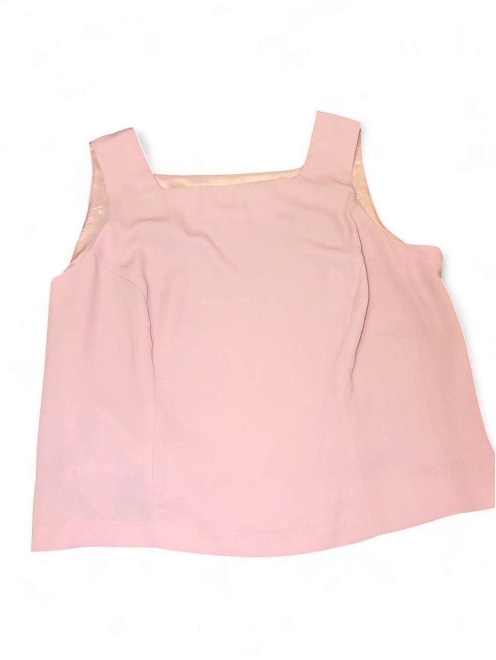 Vintage Jessica Howard Woman Pink Square Neck Sleeveless Shell Top Blouse